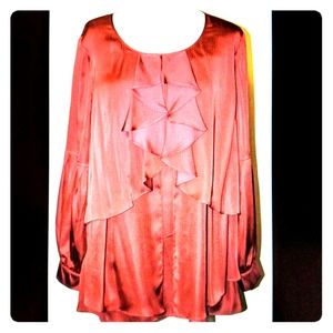 Spiegel silky long sleeve blouse merlot 16  XL